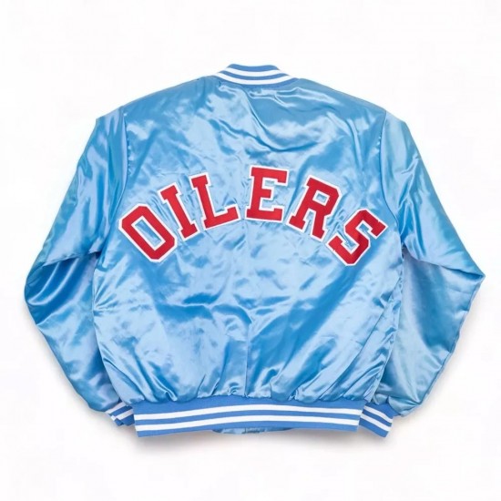 Houston Oilers 80’s Light Blue Satin Jacket