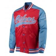 Houston Oilers Gridiron Classics The Tradition II Red Varsity Satin Jacket
