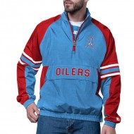 Houston Oilers Prospect Light Blue Half-Zip Pullover Jacket