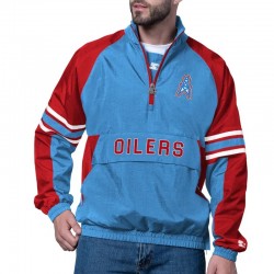 Houston Oilers Prospect Light Blue Half-Zip Pullover Jacket