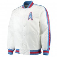 Houston Oilers Throwback D-Line Varsity Satin Jacket