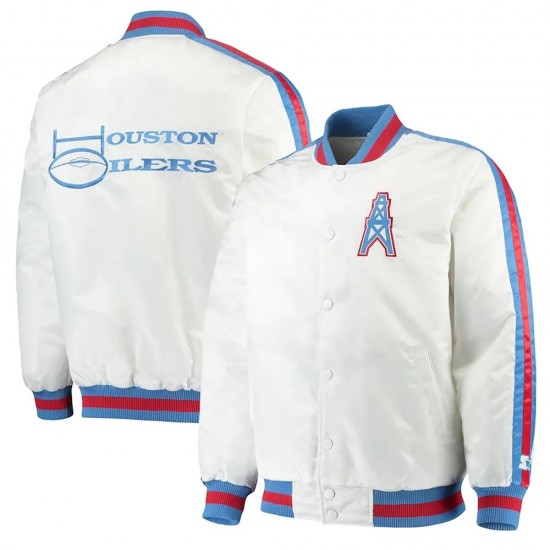 Houston Oilers Throwback D-Line Varsity Satin Jacket