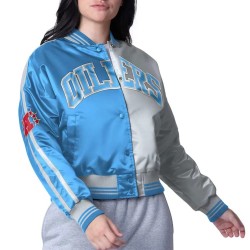 Houston Oilers Zone Blitz Light Blue Silver Jacket