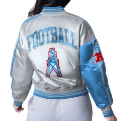 Houston Oilers Zone Blitz Light Blue Silver Jacket