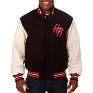 Houston Rockets Black and White Varsity Jacket
