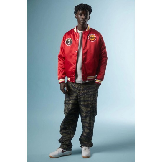 Houston Rockets Red Satin Jacket Houston Rockets Red Satin Jacket