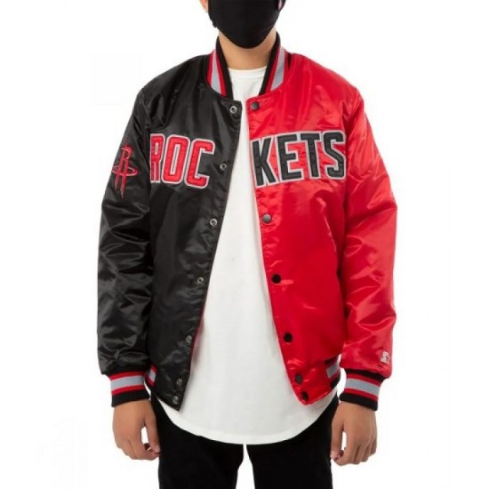 Houston Rockets Red and Black Jacket Houston Rockets Red and Black Jacket