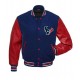 Houston Texans NFL Red and Blue Letterman Jacket Houston Texans NFL Red and Blue Letterman Jacket