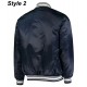 Houston Texans Navy Blue Satin Bomber Jacket