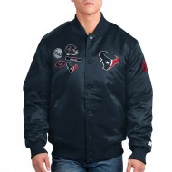 Houston Texans Navy Varsity Satin Jacket