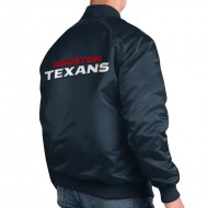 Houston Texans Navy Varsity Satin Jacket