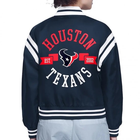 Houston Texans Printed Logo Varsity Satin Jacket