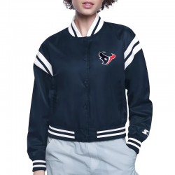 Houston Texans Printed Logo Varsity Satin Jacket
