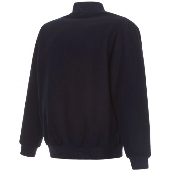 Indiana Pacers Bomber Navy Blue Wool Jacket