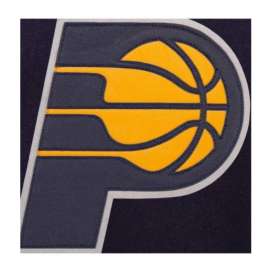 Indiana Pacers Navy and White Varsity Jacket Indiana Pacers Navy and White Varsity Jacket