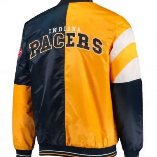 Indiana Pacers Starter Satin Yellow and Blue Jacket Indiana Pacers Starter Satin Yellow and Blue Jacket