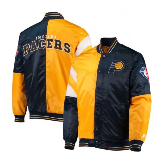 Indiana Pacers Yellow and Blue Starter Jacket Indiana Pacers Yellow and Blue Starter Jacket