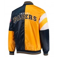 Indiana Pacers Yellow and Navy Blue Starter Jacket