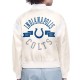 Indianapolis Colts Printed Logo Varsity Satin Jacket Indianapolis Colts Printed Logo Varsity Satin Jacket