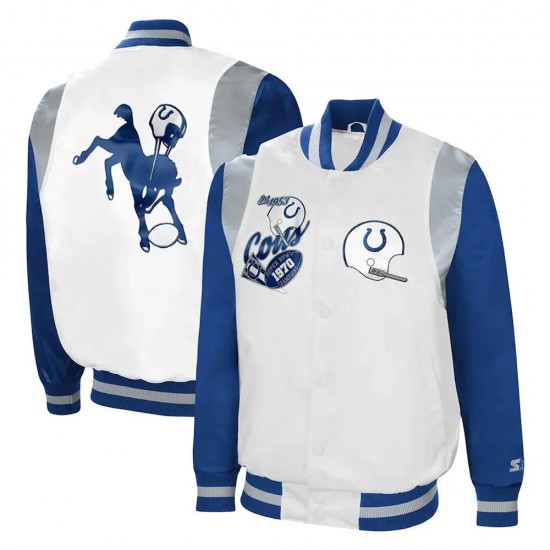 Indianapolis Colts The All-American Full-Snap Retro Satin Jacket Indianapolis Colts The All-American Full-Snap Retro Satin Jacket