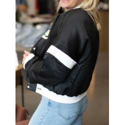 Iowa Hawkeyes Gameday Varsity Black Satin Jacket