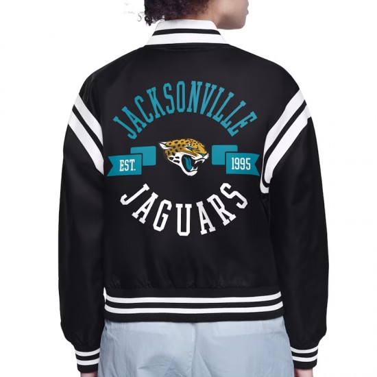 Jacksonville Jaguars Printed Logo Varsity Satin Jacket