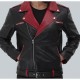 Jimmy Mens Black and Maroon Moto Jacket Jimmy Mens Black and Maroon Moto Jacket