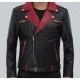 Jimmy Mens Black and Maroon Moto Jacket Jimmy Mens Black and Maroon Moto Jacket