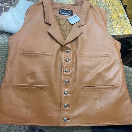 John Wayne Brown Leather Vest