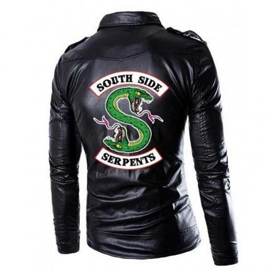 Jughead's South Side Serpents Riverdale Snake Poison Leather Costume Cosplay Jacket With Vest Jughead's South Side Serpents Riverdale Snake Poison Leather Costume Cosplay Jacket With Vest