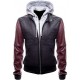 Justice League Barry Allen Flash Leather Jacket With Fleece Hood Justice League Barry Allen Flash Leather Jacket With Fleece Hood