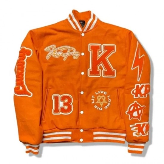 KP University Varsity Orange Jacket KP University Varsity Orange Jacket