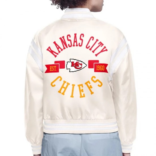 Kansas City Chiefs Printed Logo Varsity Satin Jacket