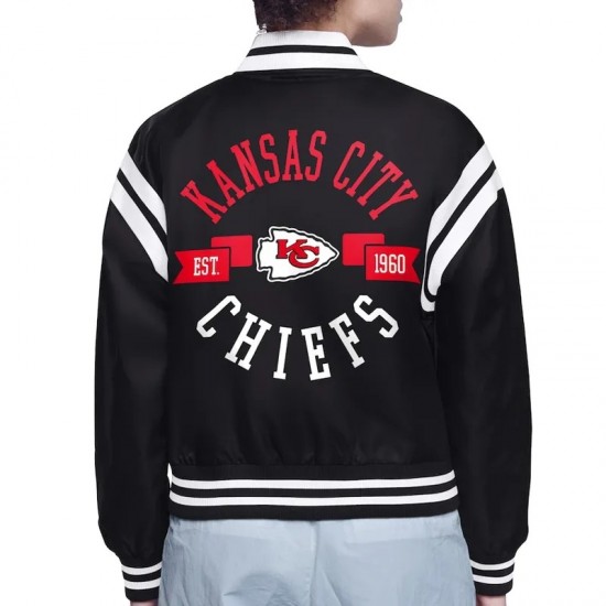 Kansas City Chiefs Printed Logo Varsity Satin Jacket