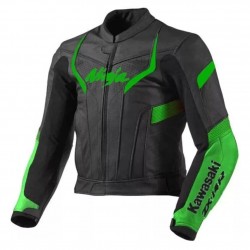 Kawasaki Ninja Black Green ZX14R Motorcycle Racing Jacket