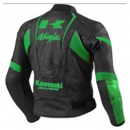 Kawasaki Ninja Black Green ZX14R Motorcycle Racing Jacket