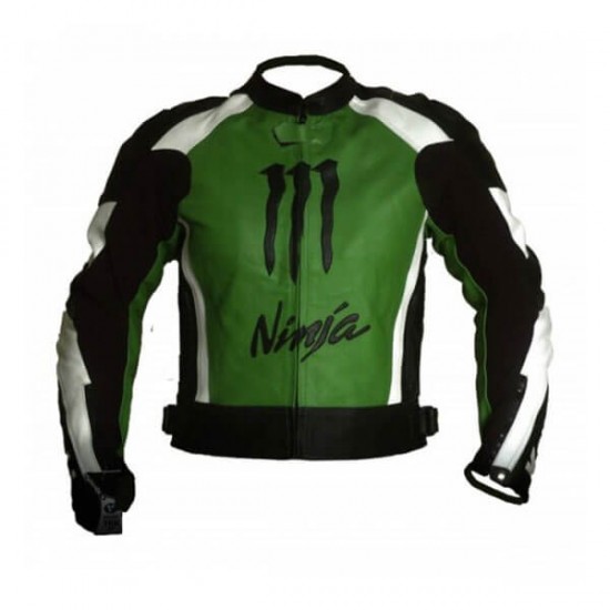 Kawasaki Ninja Green & Black Motorcycle Racing Leather Jacket