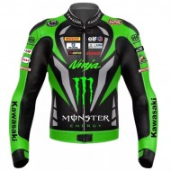 Kawasaki Ninja Monster Energy Genuine Cowhide Leather Jacket