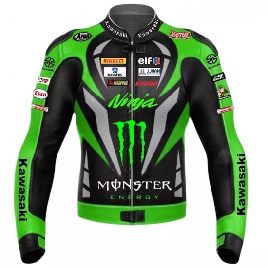 Kawasaki Ninja Monster Energy Genuine Cowhide Leather Jacket Kawasaki Ninja Monster Energy Genuine Cowhide Leather Jacket