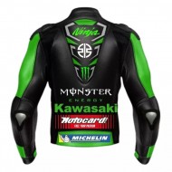 Kawasaki Ninja Monster Energy Genuine Cowhide Leather Jacket