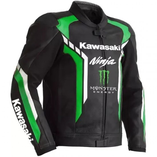 Kawasaki Ninja Monster Energy Racing Leather Biker Jacket Kawasaki Ninja Monster Energy Racing Leather Biker Jacket