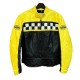 Kendall Jenner Race Flag Cafe Racer Leather Jacket Kendall Jenner Race Flag Cafe Racer Leather Jacket