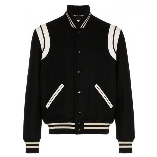 Kid True Story Black Varsity Wool Jacket Kid True Story Black Varsity Wool Jacket