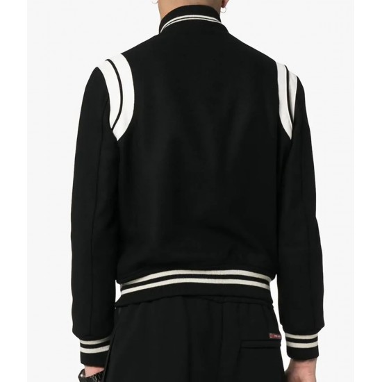 Kid True Story Black Varsity Wool Jacket Kid True Story Black Varsity Wool Jacket