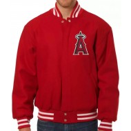 LA Angels Letterman Red Wool Jacket