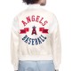 LA Angels Printed Logo Varsity Satin Jacket
