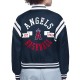 LA Angels Printed Logo Varsity Satin Jacket