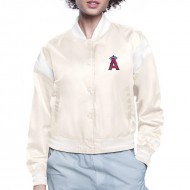 LA Angels Printed Logo Varsity Satin Jacket