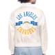 LA Chargers Printed Logo Varsity Satin Jacket LA Chargers Printed Logo Varsity Satin Jacket