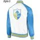 LA Chargers Renegade Throwback White & Powder Blue Varsity Satin Jacket